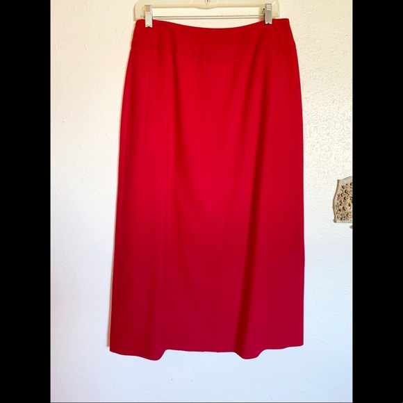 Talbots Red 100% Wool Skirt - Picture 3 of 5